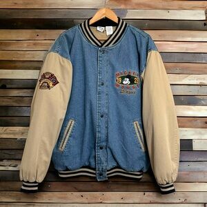 Vintage Disney Mickey Mouse Champs League Varsity Bomber Jacket Size XL Minty!!